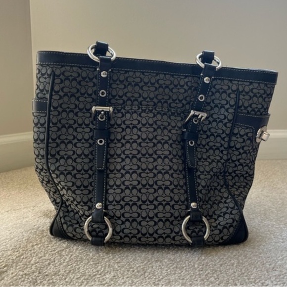 Coach Black and Gray Signature Tote - Picture 3 of 3
